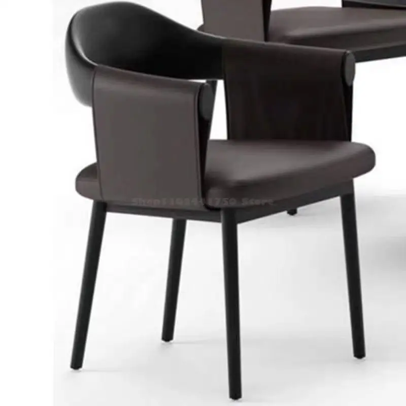Легкое роскошное кресло для переговоров в Отделе продаж, Современный простой Ресторанный обеденный стул Nordic Leather