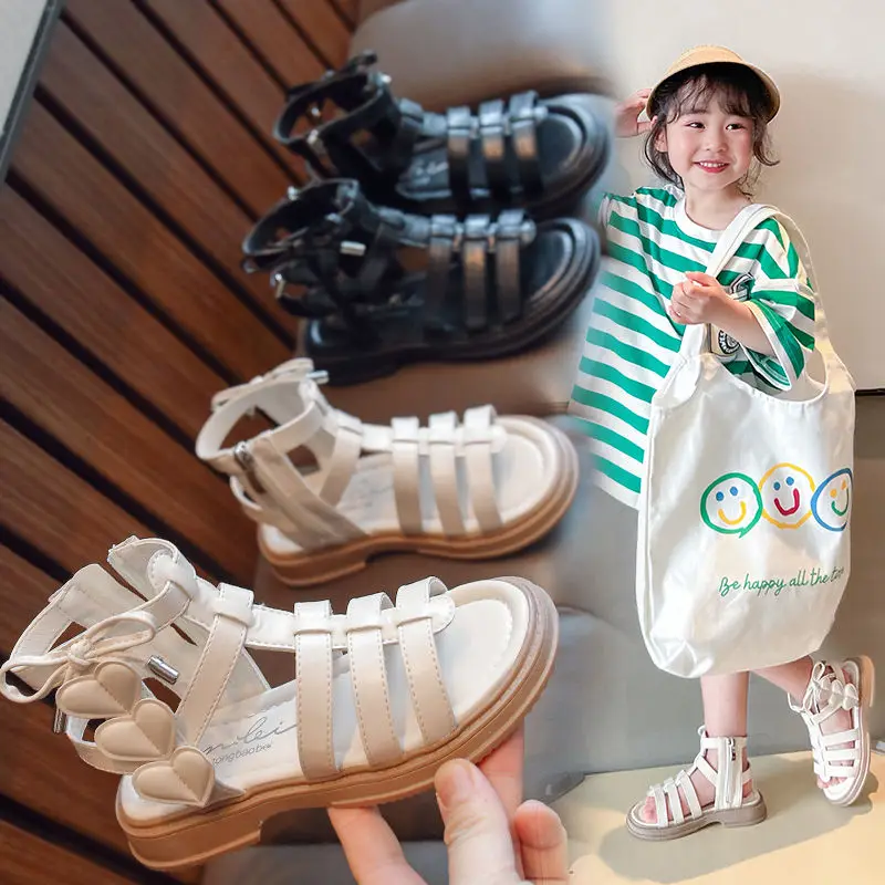 Летняя обувь для девочек с бантом, нескользящая мягкая Детская обувь для малышей, Корейские пляжные сандалии принцессы для девочек с открытым носком