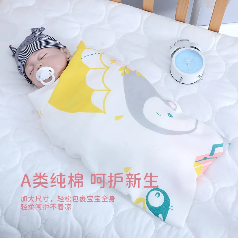 Лоскутные одеяла Детское постельное белье Детское лоскутное одеяло из двухслойной мягкой хлопчатобумажной пряжи детское полотенце для душа, завернутое в полотенце для новорожденных, детское банное полотенце 110 * 110 см