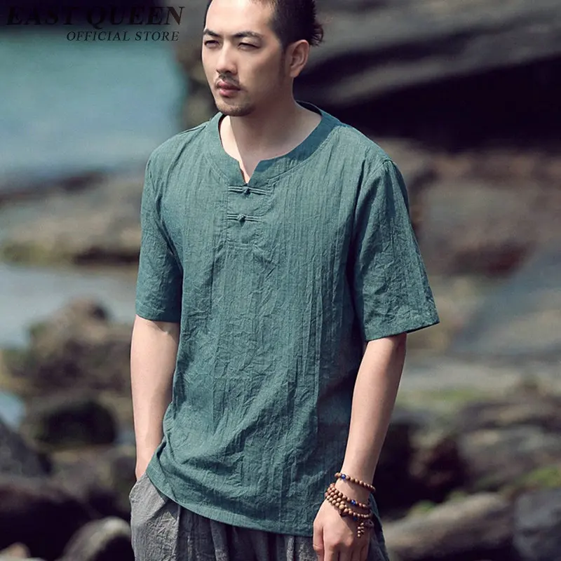 Льняные рубашки мужская традиционная китайская одежда для мужчин Китайская восточная рубашка одежда Вин чун мужская льняная рубашка AA2242