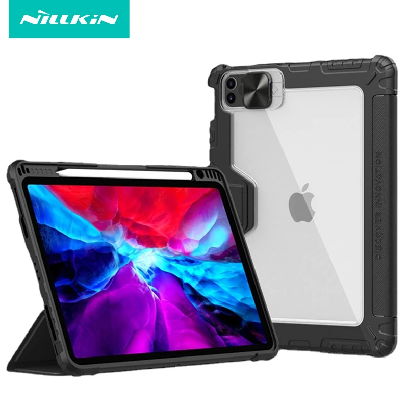 Магнитный Флип-чехол для iPad Pro 12.9 2022 2021 NILLKIN Leather Slide Camera case для iPad 10 9th /8 / 7 Air 5/4 с Держателем Карандаша