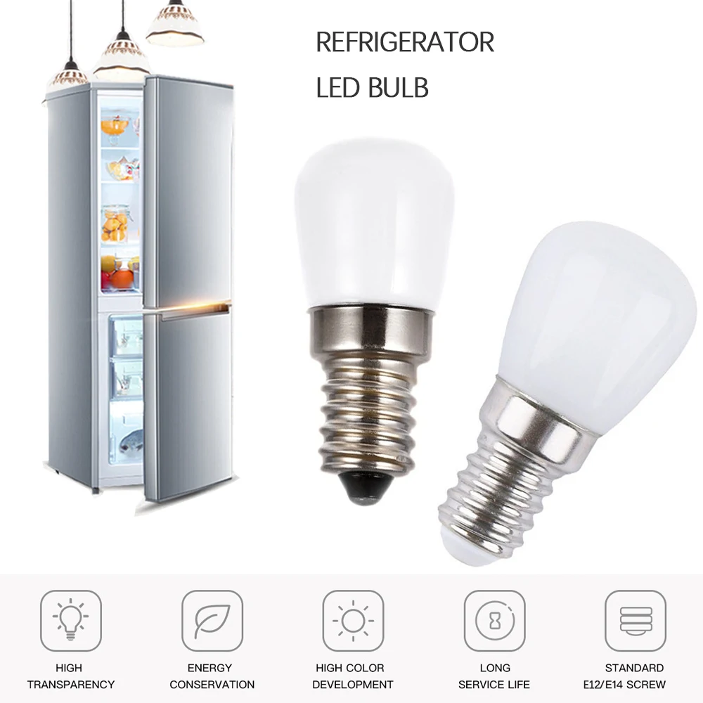 Мини-2 Вт Светодиодные Лампочки E14 E12 220 В 110 В 12 В 24 В 2835 SMD Энергосберегающая Лампа Для Холодильника Винтовая Лампа Для Холодильника С Морозильной камерой