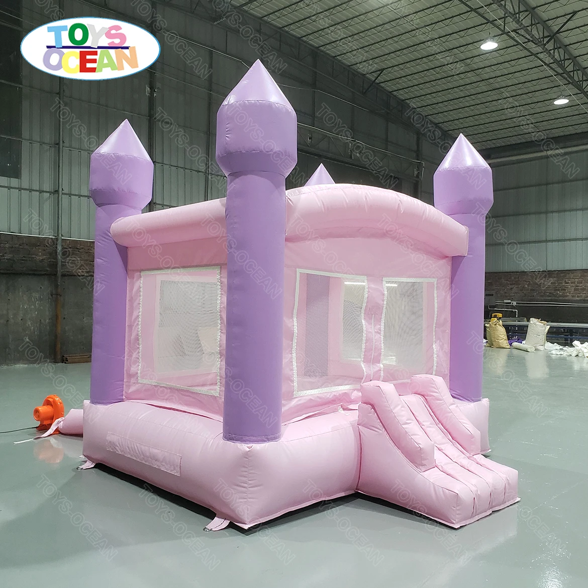 мини-надувной домик для прыжков 10x10 футов, комбинация белого/розового замка-перемычки