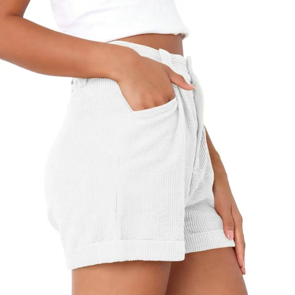 Мини-шорты, быстросохнущие летние шорты, стильные удобные женские летние шорты в рубчик для свиданий