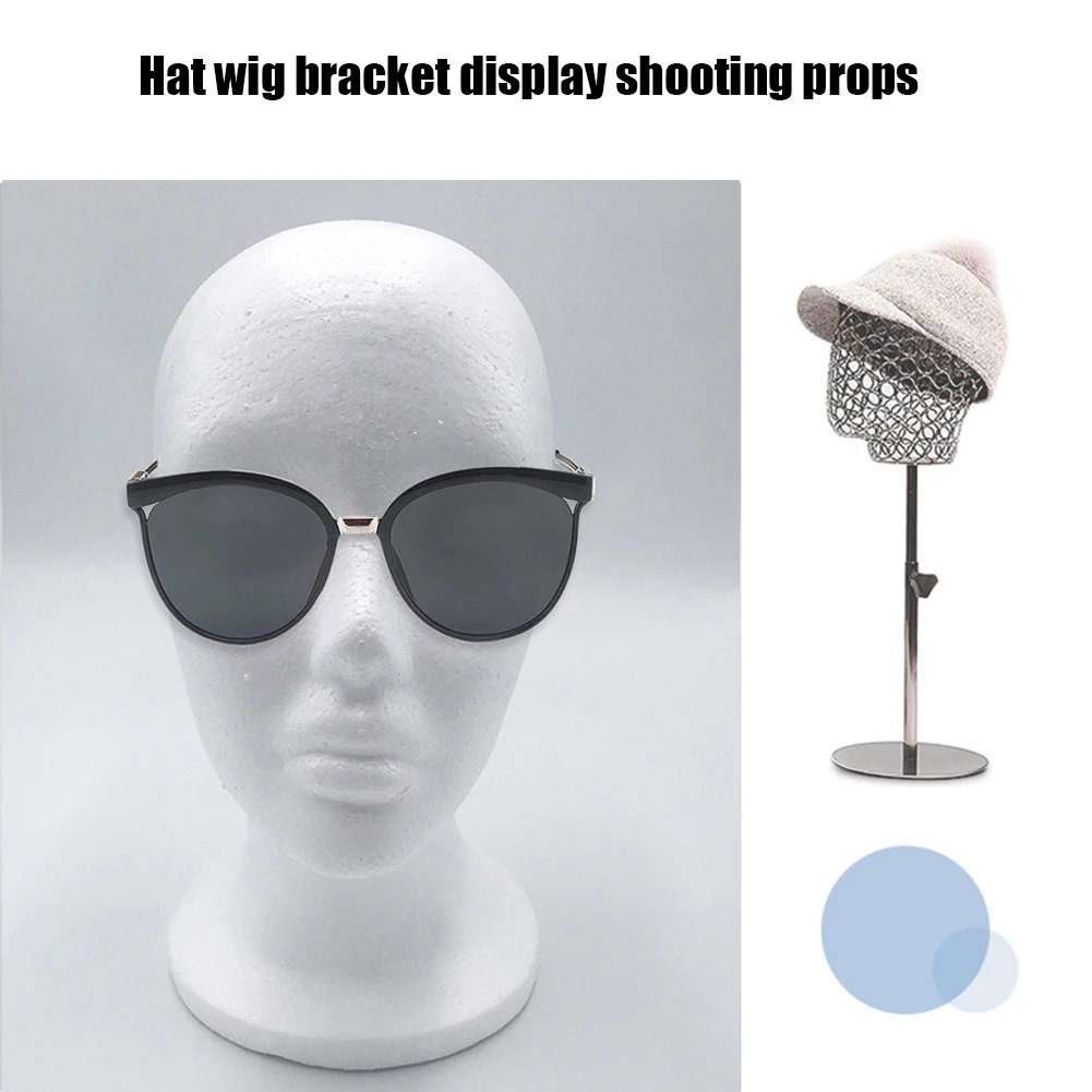 Модель головы женского манекена из пенопласта, стекающиеся парики, шапочка для очков, подставка для дисплея, реквизит для фотосъемки в фотостудии
