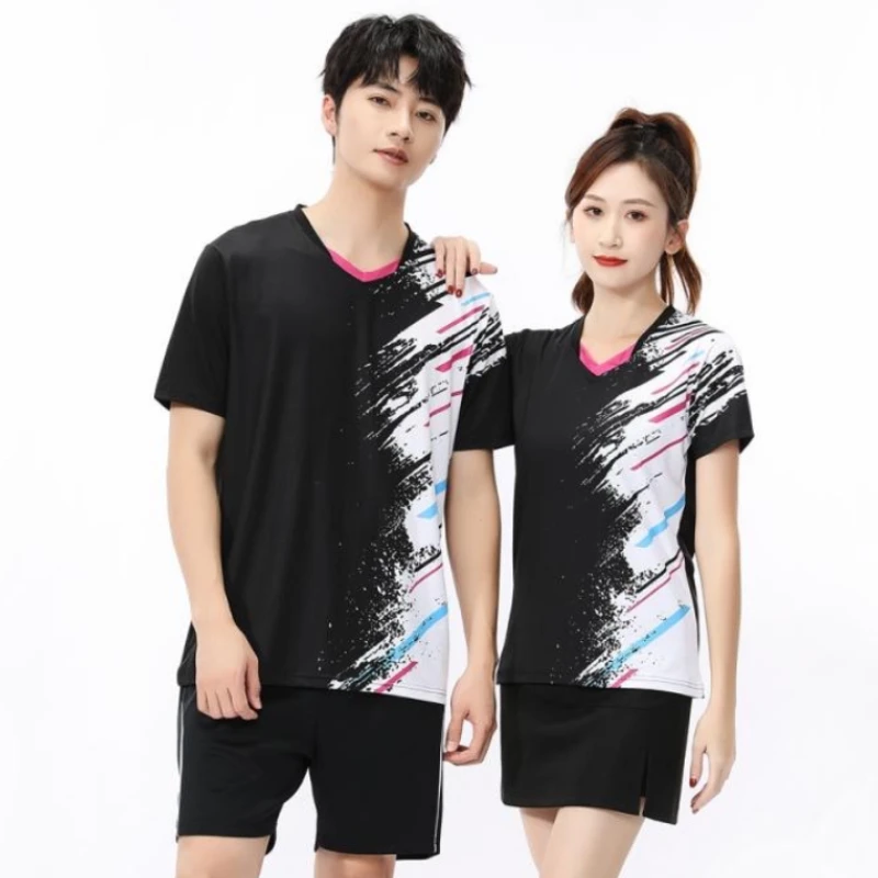 Мужская/женская/детская футболка для бадминтона, настольного тенниса, одежда для тренировок, дышащая быстросохнущая ткань