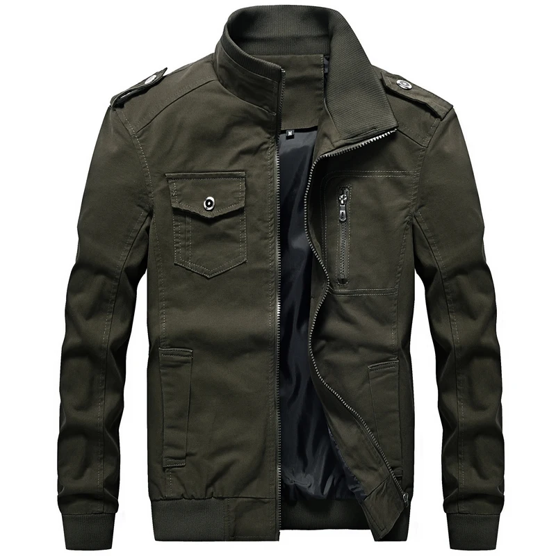 Мужская куртка из 100% хлопка, выстиранная, с несколькими карманами, 3D военная одежда jaqueta masculino, мужские весенне-осенние куртки с воротником-стойкой 6XL