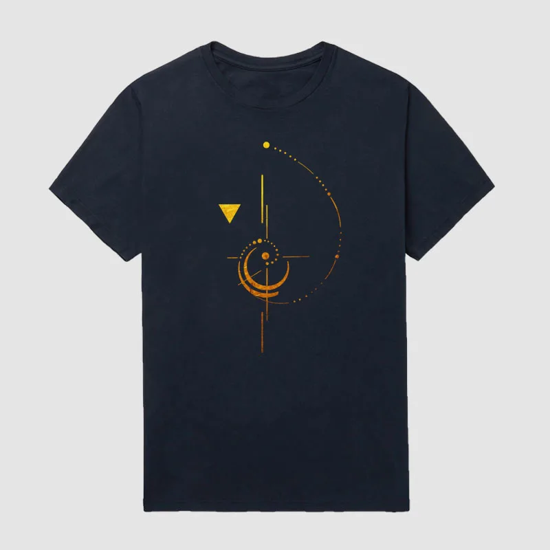 Мужская футболка с геометрическим рисунком Фибоначчи Gold Edition с коротким рукавом