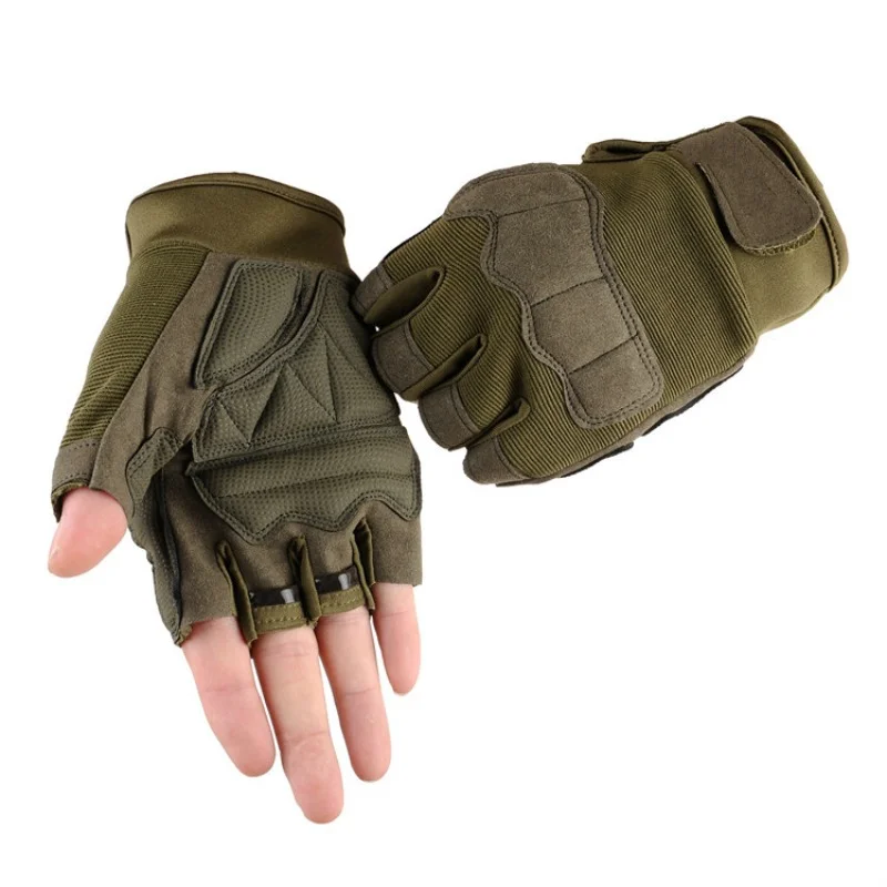 Мужские и женские перчатки на полпальца для занятий спортом на открытом воздухе, фитнесом, ударопрочным велоспортом, тактические перчатки для военных энтузиастов