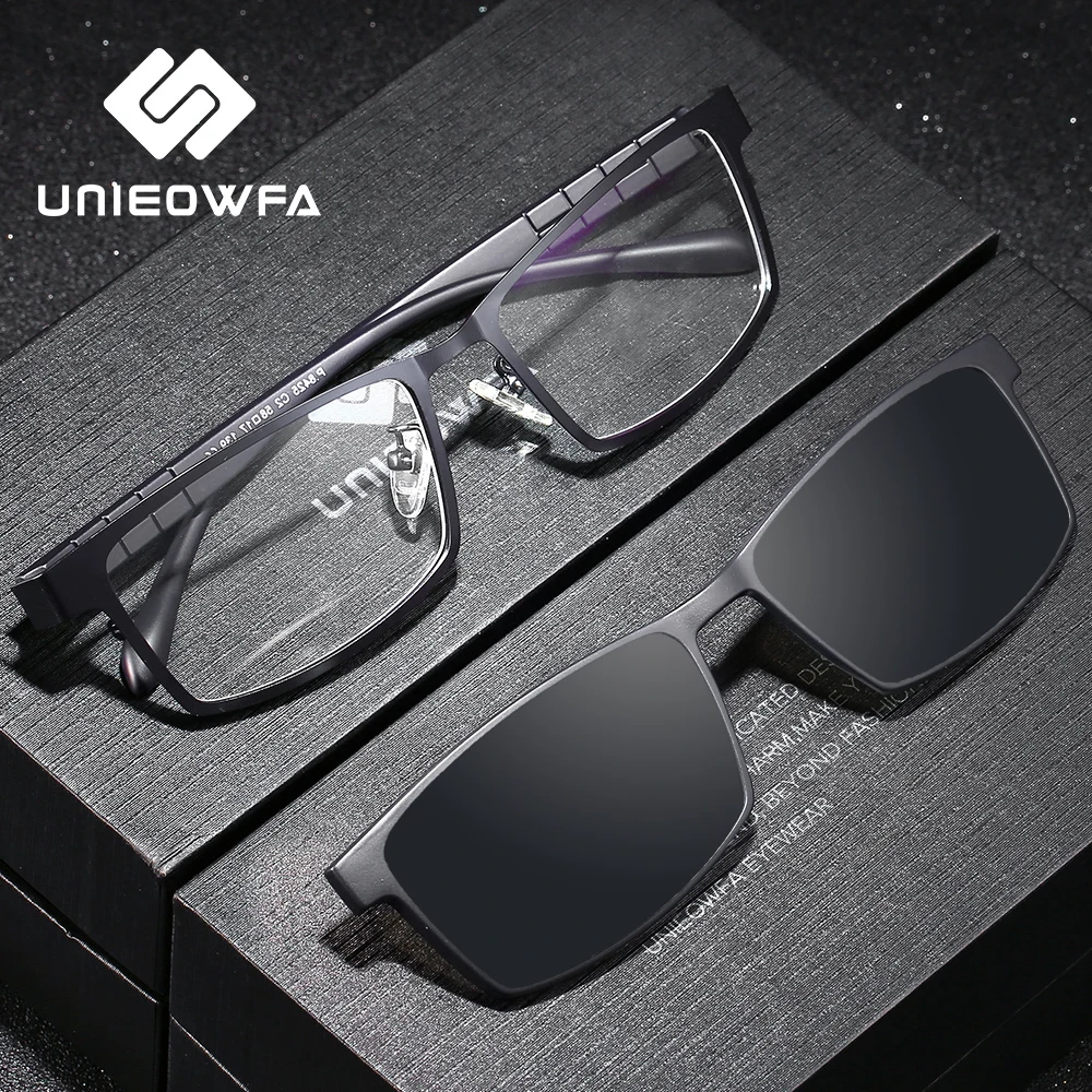 Мультифокальные очки по рецепту Для мужчин Оптические Бифокальные Прогрессивные Очки Для мужчин При Близорукости Поляризованные Солнцезащитные очки с магнитной застежкой UV400