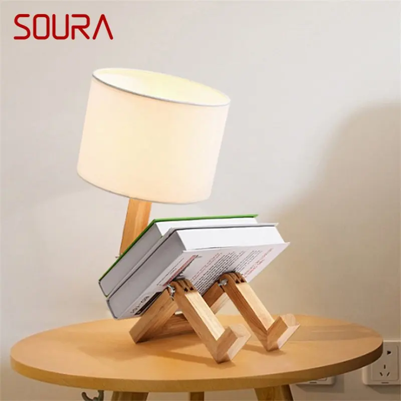 Настольная лампа SOURA nordic Creative wood person настольная светодиодная подсветка для домашнего кабинета в спальне