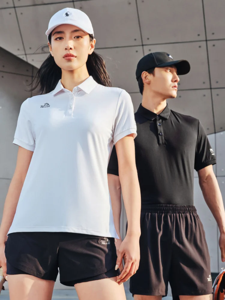 Новая летняя рубашка поло PELLIOT, мужская рубашка поло с коротким рукавом, спортивная дышащая быстросохнущая одежда, женская повседневная футболка для бега