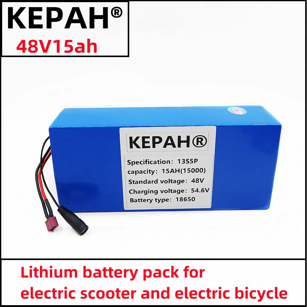 Новая литиевая батарея 48v15ah применима к электрическому скутеру, электрическому велосипеду, горному велосипеду, универсальному аккумулятору + зарядному устройству