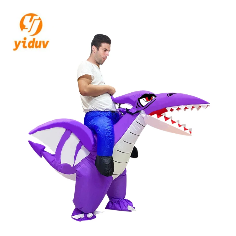 Новая фиолетовая надувная одежда для птерозавров на Хэллоуин, реквизит для ролевых игр, реквизит для представления динозавров, костюм для косплея, игрушки для динозавров для верховой езды