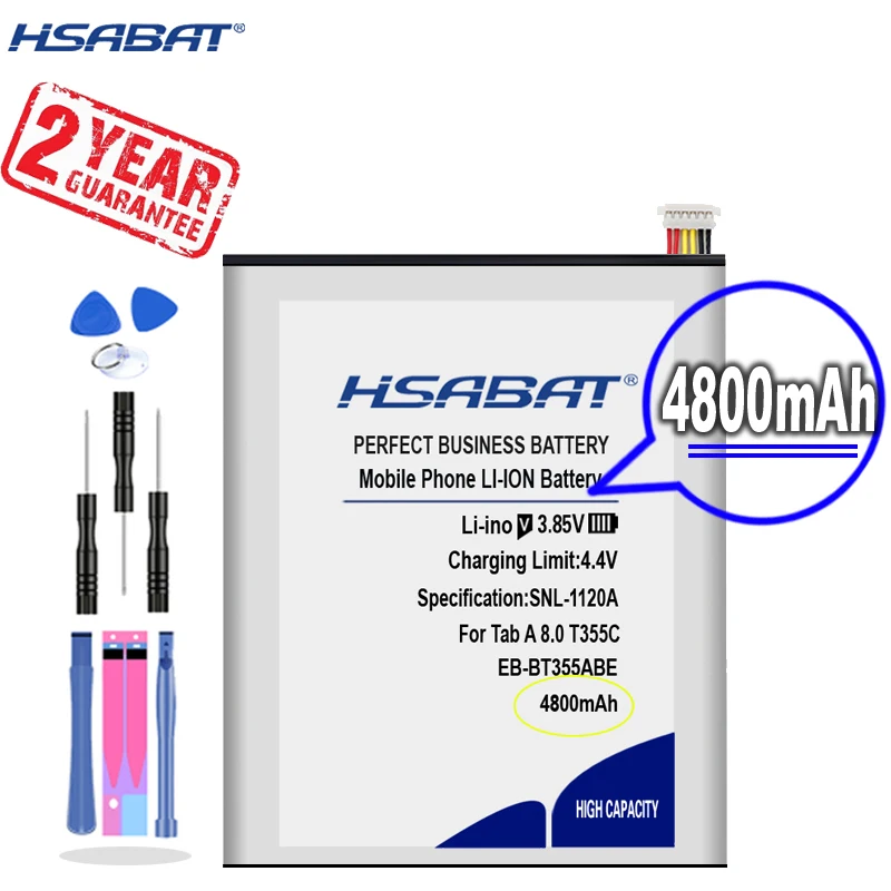 Новое поступление [HSABAT ] 4800 мАч EB-BT355ABE Аккумулятор для Samsung Galaxy Tab A8.0 T355 T355C SM-T355 SM-T350 SM-P350 P355C SM-P355M