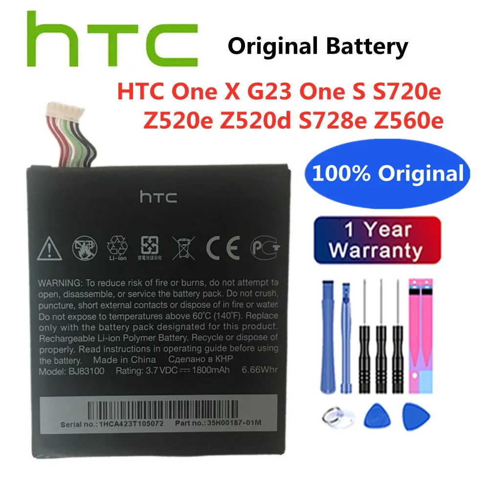 Новый 100% Оригинальный Аккумулятор для Телефона емкостью 1800 мАч Для HTC One X G23 One S S720e Z520e Z520d S728e Z560e Сменные Батареи Bateria