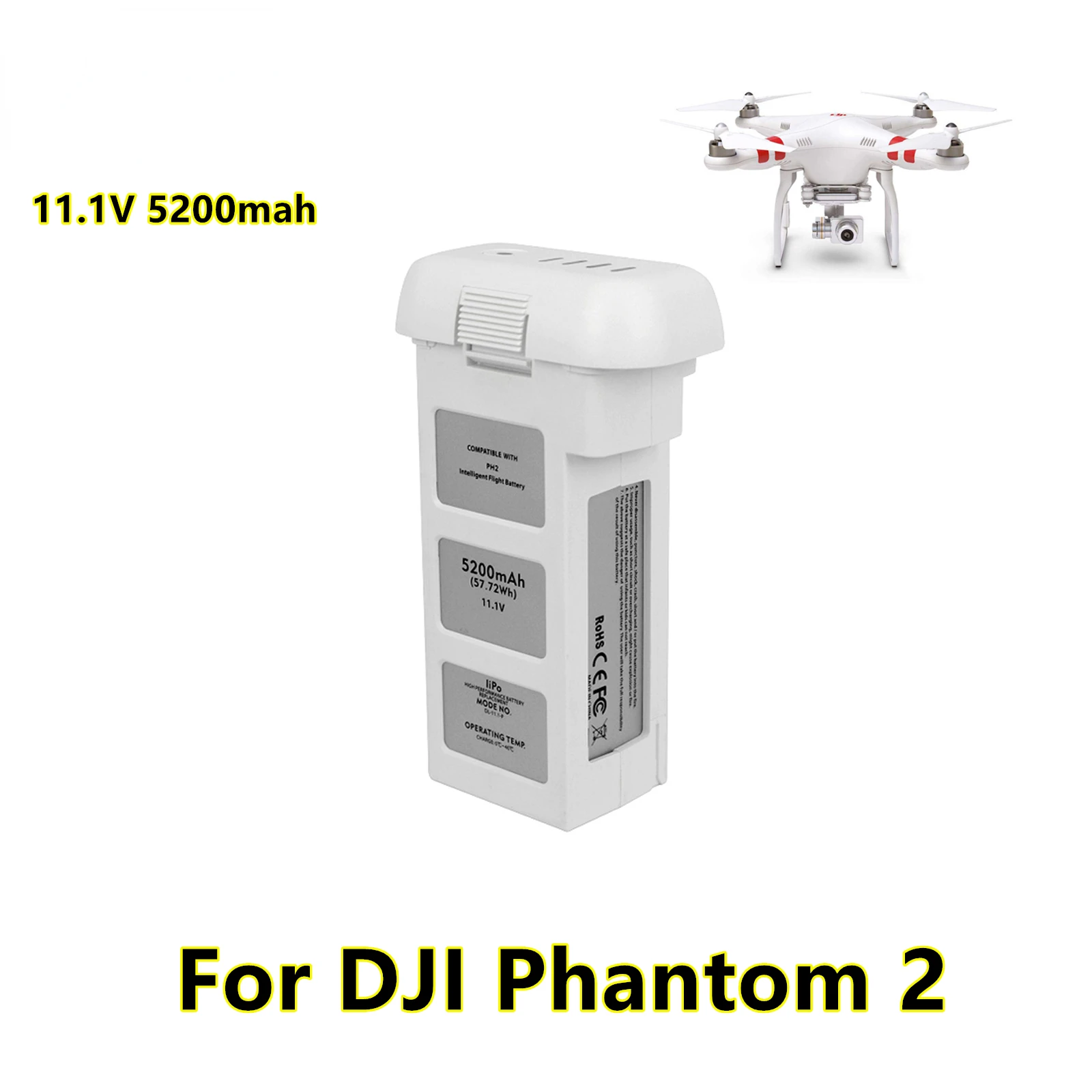 Новый 11,1 В 5200 мАч Lipo Аккумулятор Дрона для DJI Phantom 2 Quadcopter Аккумулятор 57,72 Втч Запасной Аккумулятор Запчасти Для Дрона