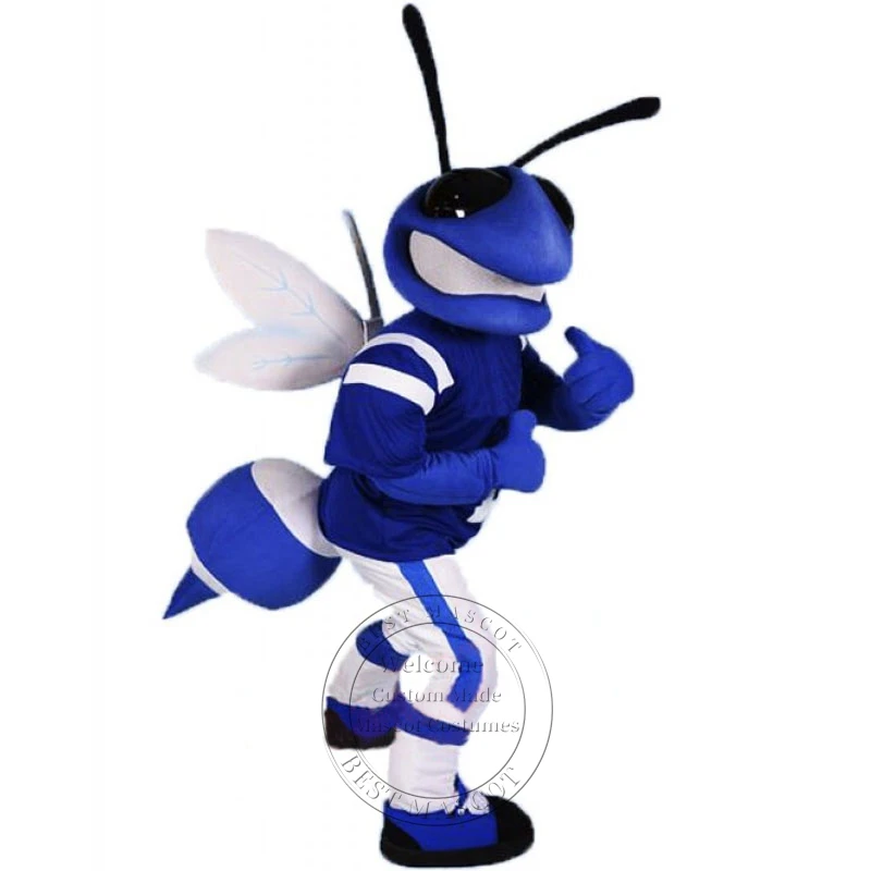 Новый взрослый костюм талисмана Blue Bee, талисман средней школы, маскарадный костюм на заказ, тематический маскарадный костюм