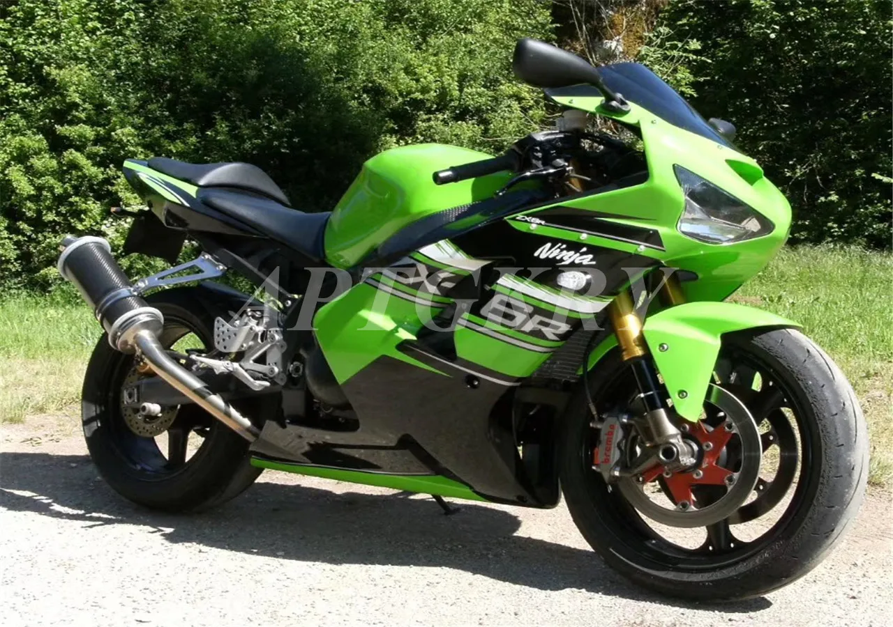 Новый комплект обтекателя мотоцикла ABS Подходит Для Kawasaki Ninja ZX6R 636 ZX-6R 2003 2004 03 04 Комплект кузова На Заказ Черный Зеленый Прохладный