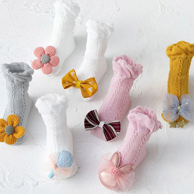Носки с Милым Бантом Для Маленьких Девочек, Летние Сетчатые Носки Принцессы Для Маленьких Девочек, Дышащие Носки Для Малышей, 6-24 месяца