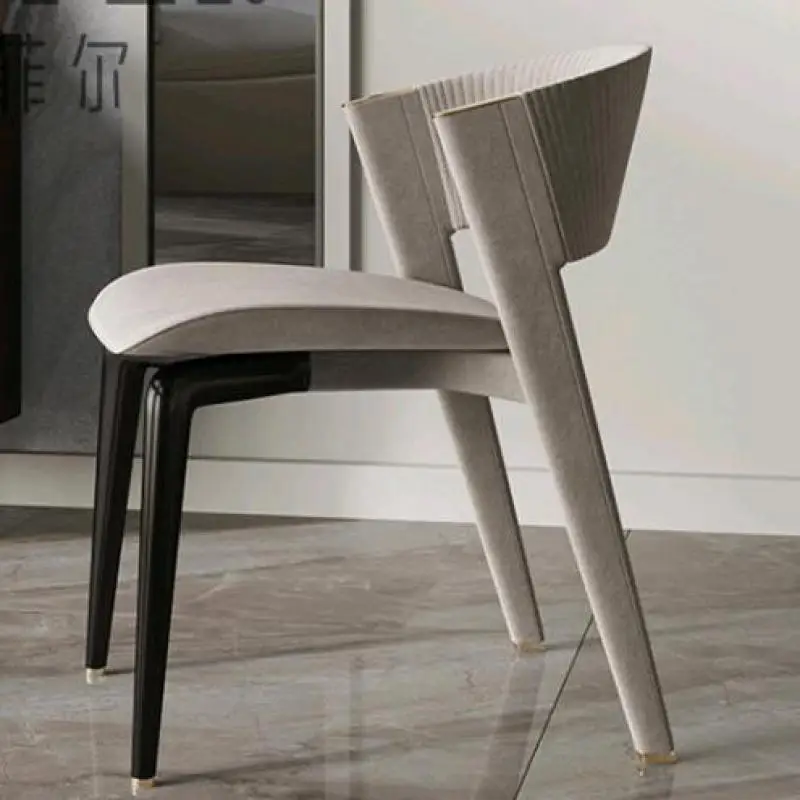 Обеденный стул из массива дерева в скандинавском стиле, домашний Роскошный ресторан, Современная простая вилла высокого класса, Фланелевый стул для отдыха и переговоров со спинкой