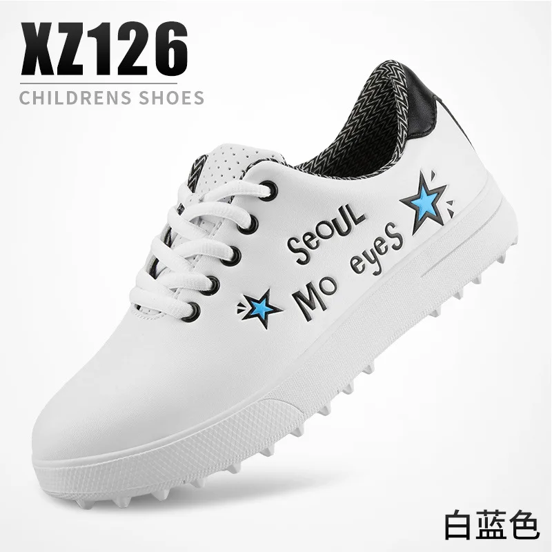 Обувь для гольфа для мальчиков и девочек PGM, водонепроницаемая, легкая, мягкая и дышащая Универсальная спортивная обувь на открытом воздухе, универсальные белые туфли XZ126