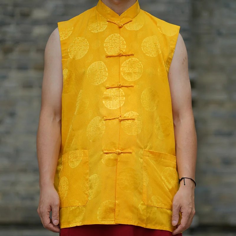 Одежда монаха-ламы летняя одежда тибетского монаха Одежда тибетского монаха жилет шелковый жилет без рукавов