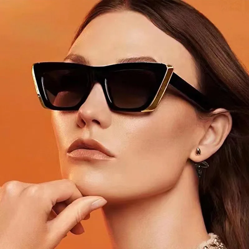 Оптовые Модные Женские Солнцезащитные очки с большим Кошачьим глазом в современной Квадратной оправе, Дизайнерские Роскошные Солнцезащитные очки