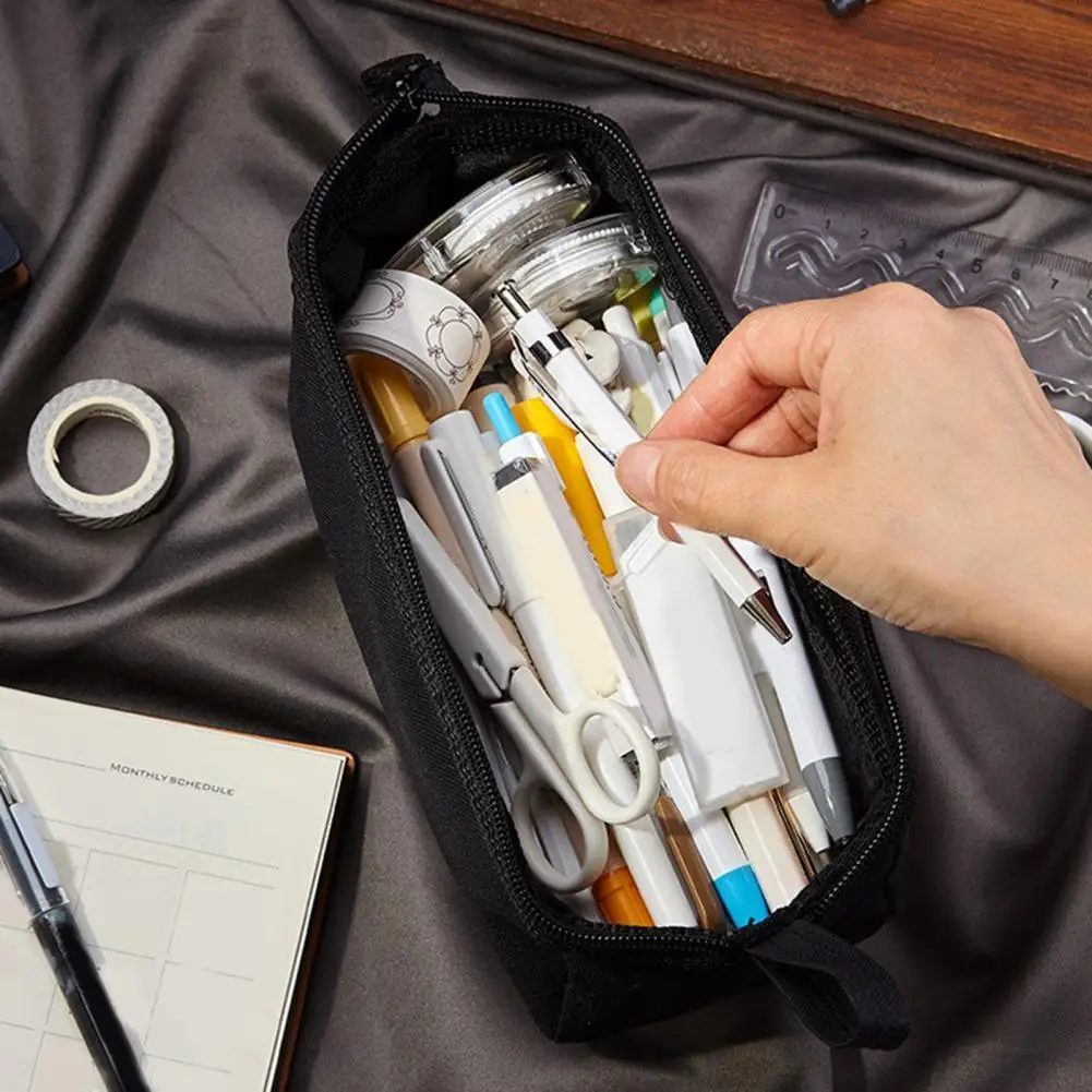 Органайзер для ручек, дизайн подвесной веревки, Студенческий карандаш из ткани Оксфорд большой емкости, сумка для канцелярских принадлежностей для детей