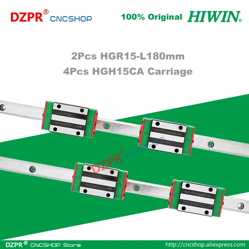 Оригинальная линейная направляющая HIWIN HGR15 180 мм 7,09 дюйма Направляющая каретки HGH15CA для лазерного станка с ЧПУ для гравировки по дереву