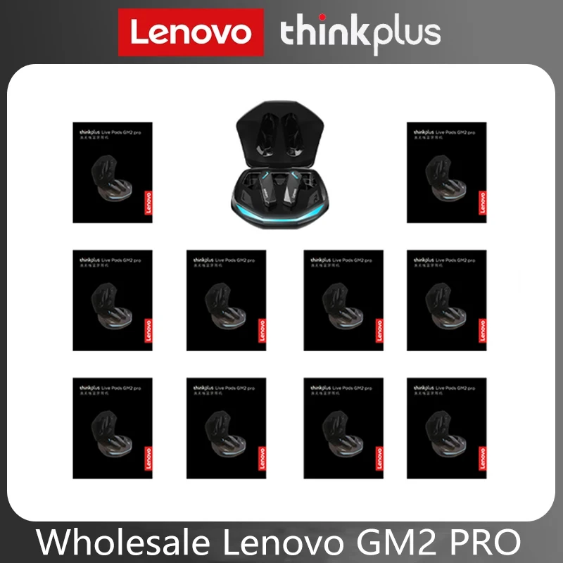 Оригинальный Lenovo Thinkplus GM2 Pro Оптом 20 штук Наушники Buletooth 5.3 Игровые Беспроводные наушники Двойная гарнитура с микрофоном