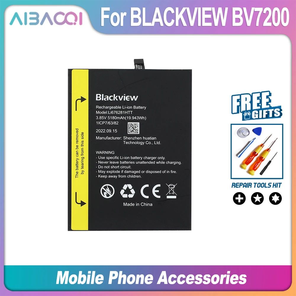 Оригинальный Аккумулятор AiBaoQi Li676281HTT 5180 мАч Для Мобильного Телефона Blackview BV7200 Bateria С Инструментами