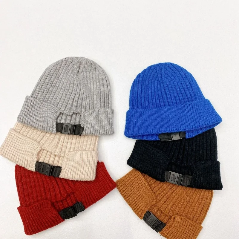 Осенне-зимние шапки, однотонная шапочка, детская вязаная шапка, кепка-дыня, однотонные детские шерстяные шапочки-бини, кепки для малышей, 6 месяцев-6 лет