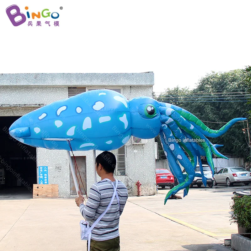 Персонализированный 2,4-метровый надувной костюм синего кальмара для карнавала / милые мультяшные игрушки для костюма кальмара