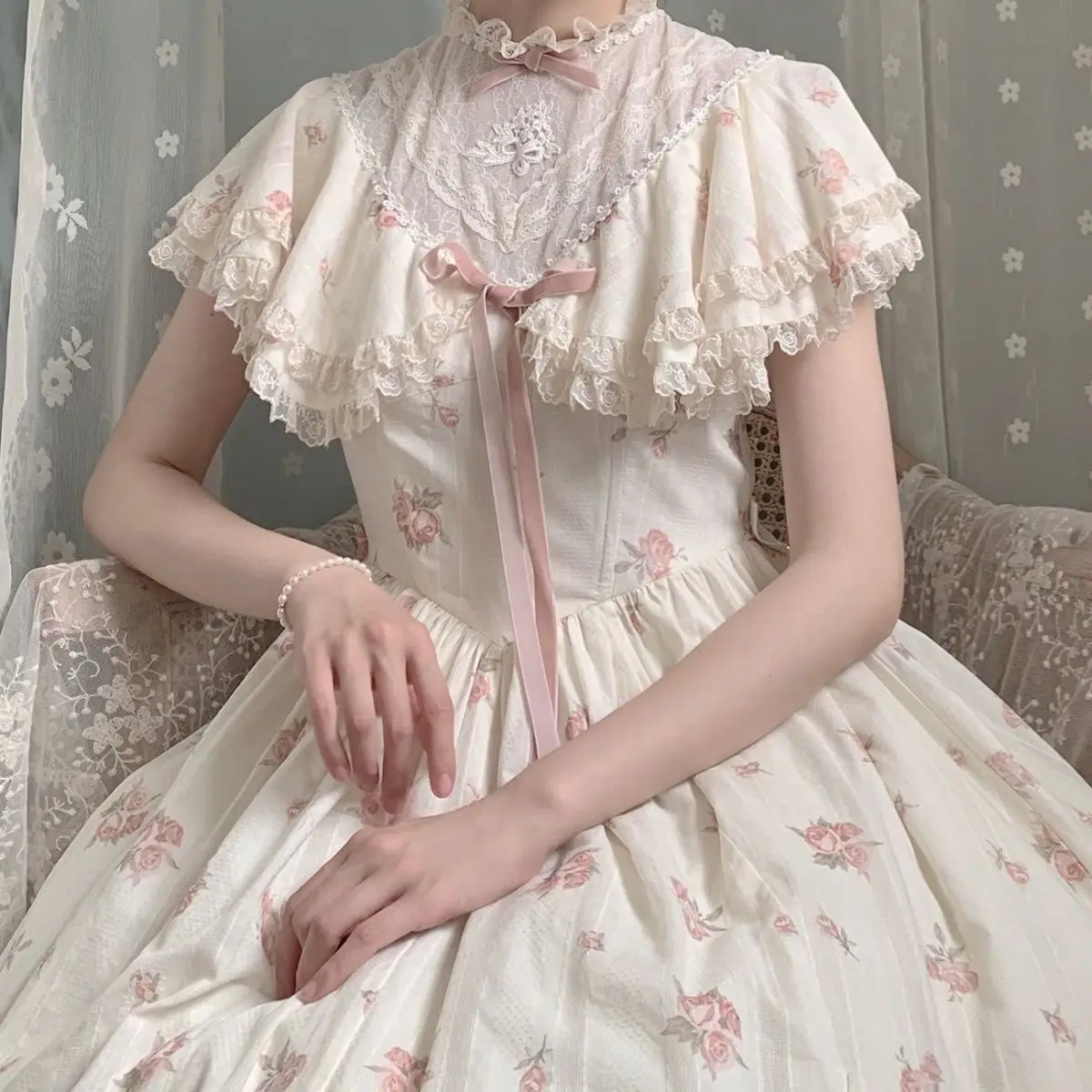 Платье принцессы дворцовой Лолиты, летнее винтажное платье с кружевами и цветочной феей, романтические викторианские пышные платья Kawaii Lolita