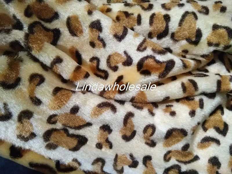 Плюшевая ткань с леопардовым принтом, супер мягкая бархатная ткань PV, материал куклы-подушки своими руками, лоскутная ткань, 150 см * 50 см /шт