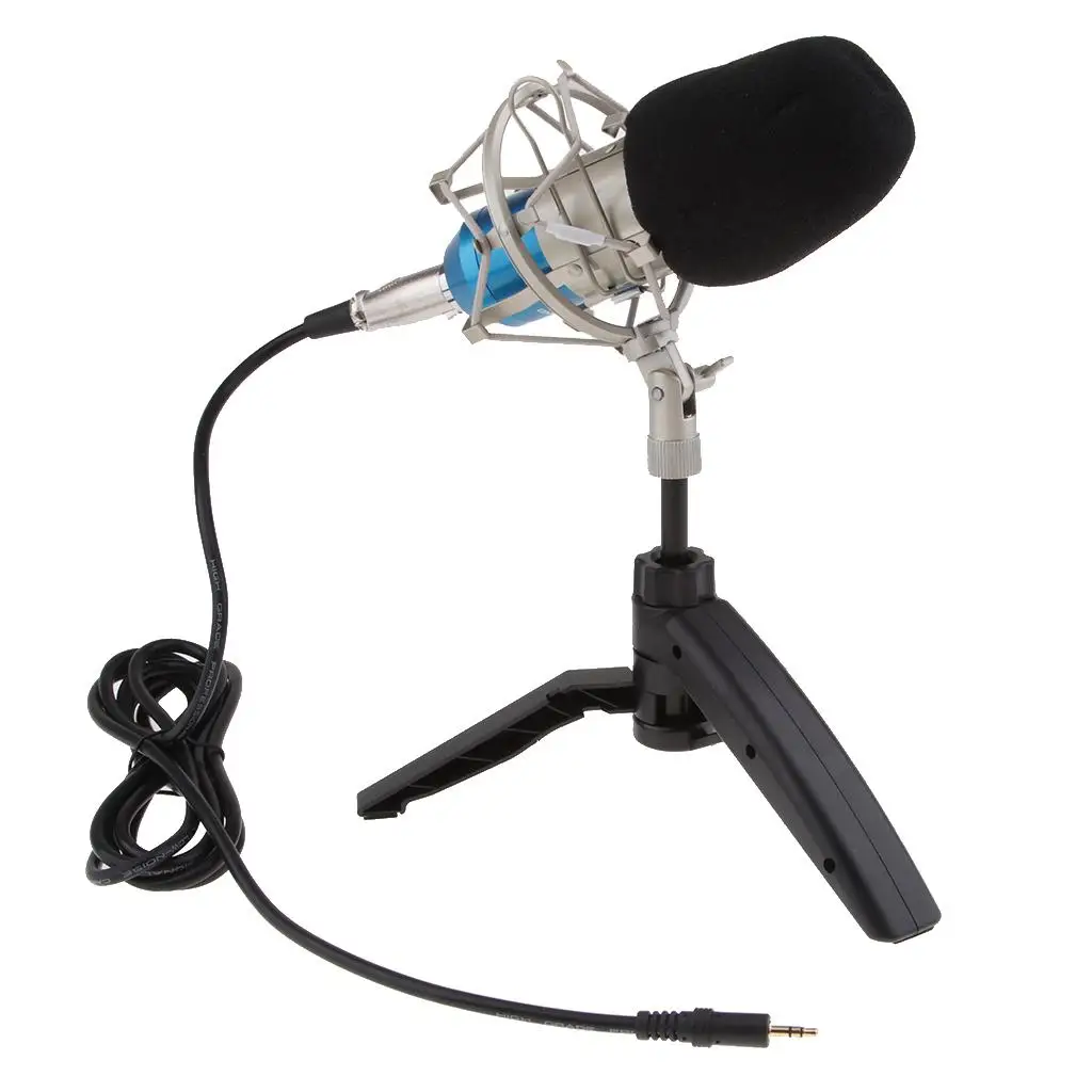 Подключаемый конденсаторный микрофон, домашняя студия записи, трансляция интервью, Караоке со штативом