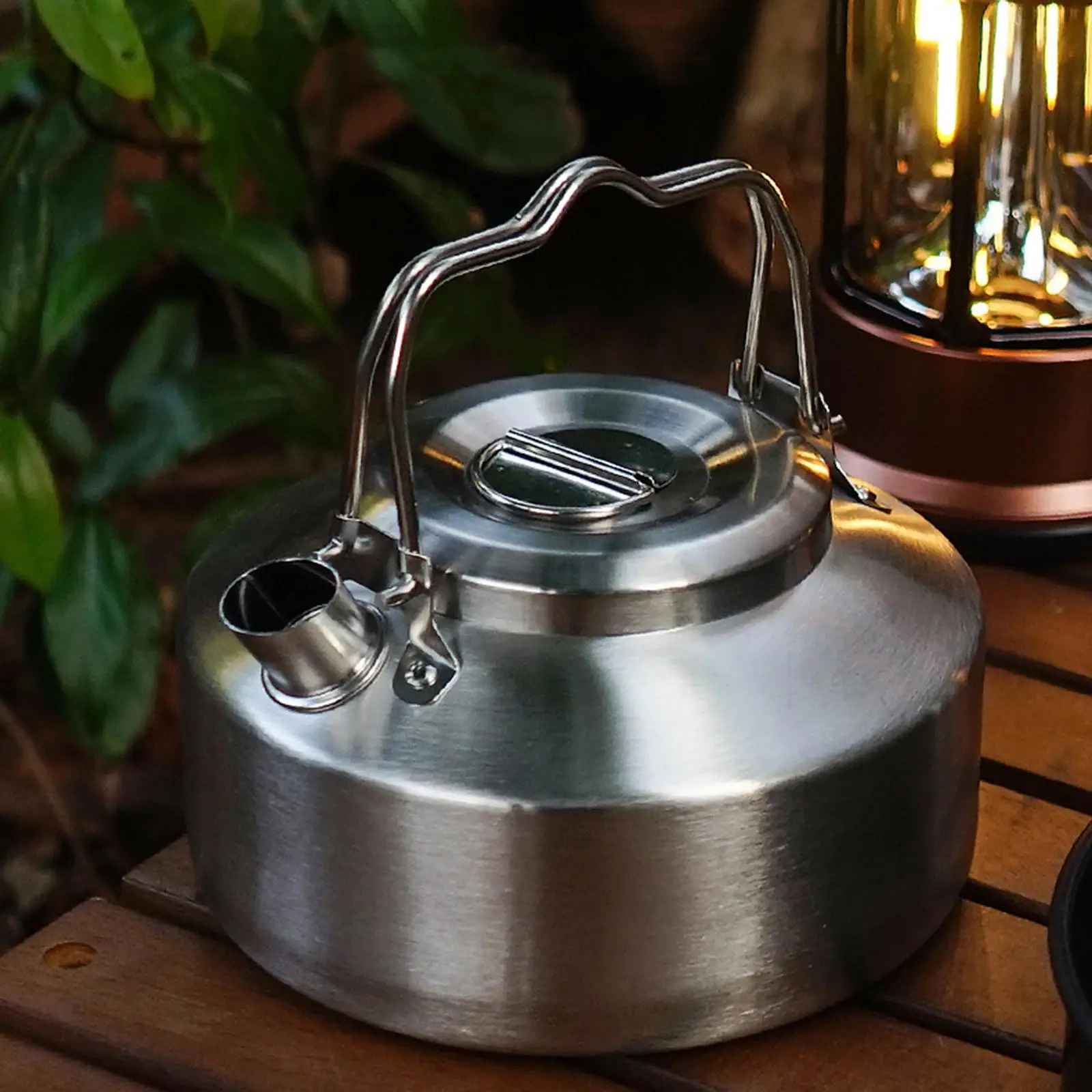 Походный чайник с горячей водой Портативный бойлер для воды объемом 1,0 л Походный чайник для чая и кофе для альпинизма, кухни, рыбалки, пеших походов, приготовления пищи