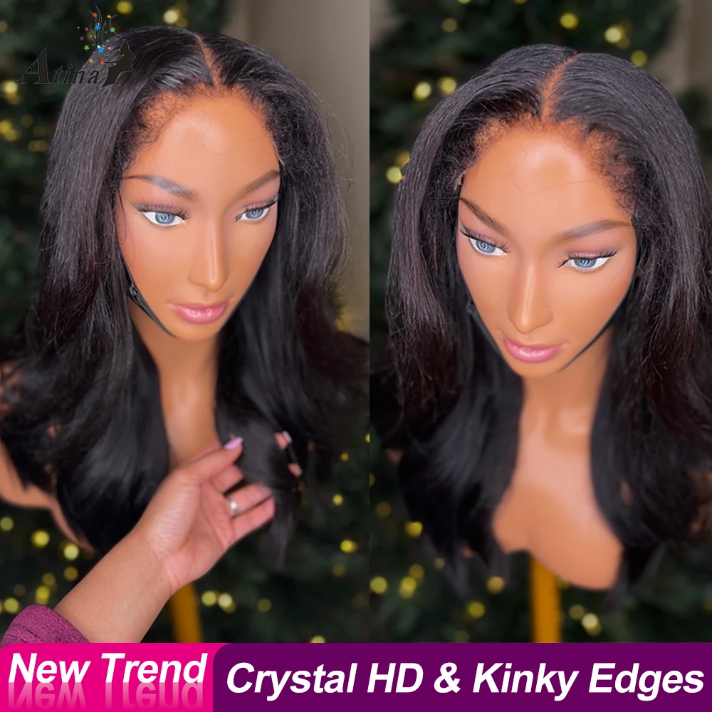 Предварительно Выщипанные Вьющиеся Волосы Младенца Crystal HD 360 Кружевной Фронтальный Парик Из Человеческих Волос Бесклеевой Объемной Волны Invisivle HD Closure Парики Предварительно Выщипанные