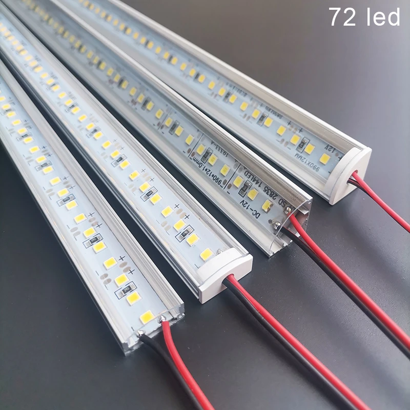 Прозрачный Супер яркий 72 светодиода 50 см алюминиевый профиль для светодиодной панели профиль алюминиевых линейных светильников для кухни в шкафу