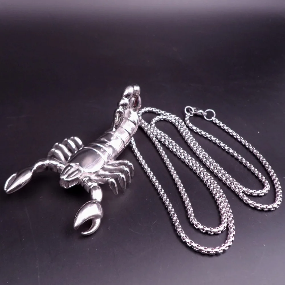 РОЖДЕСТВЕНСКИЕ подарки для мужских ювелирных изделий Байкер из нержавеющей стали, готическое ожерелье с подвеской в виде скорпиона, 4 мм 28 