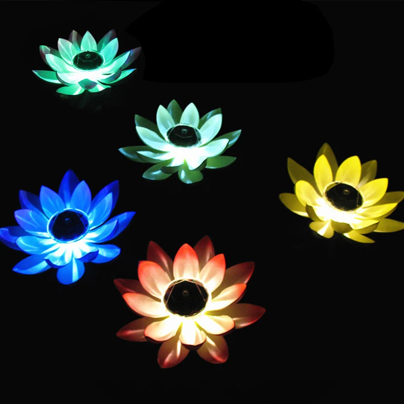 Романтический светодиодный светильник Lotus Light на солнечной батарее, ночник в виде цветка, декор для сада у бассейна, светодиодный светильник для бассейна, Водонепроницаемая лампа для настроения, украшение дома