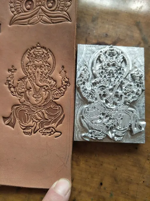 Ручная работа с рисунком Ганеши, уникальный дизайн, инструменты для обработки кожи, перфораторы, штампы для обработки кожи с инструментами для резьбы по коже
