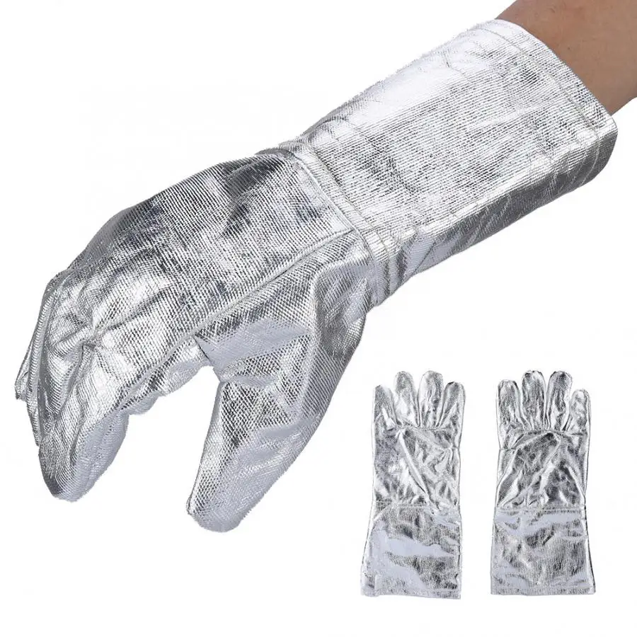 сварочные перчатки, термостойкие перчатки на 500 градусов, защитные перчатки с защитой от высокой температуры, защитные перчатки из фольги, кухонные перчатки для самообороны