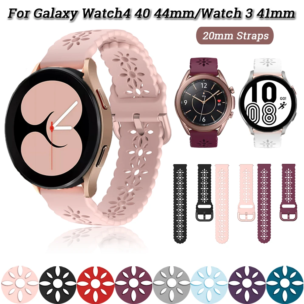 Силиконовые 20 мм Ремешки Для Samsung Galaxy Watch 3 41 42 мм/Active 2/Gear S2 Спортивный Браслет Watch4 Classic 42 46 мм Ремешок Для Часов Correa