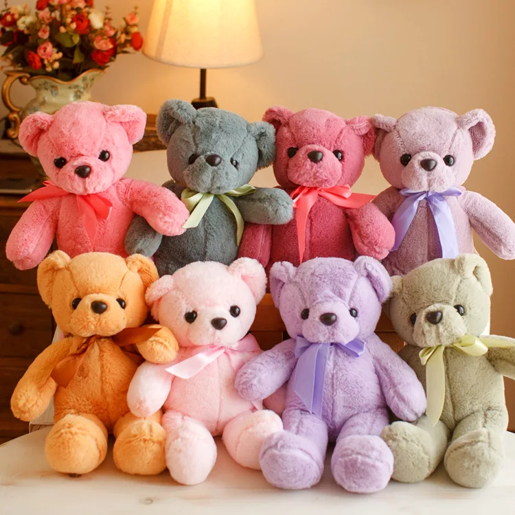Симпатичный десятицветный плюшевый мишка, плюшевая игрушка в руках, кукла-медвежонок, кукольная машинка, детский подарок, кукла-сюрприз
