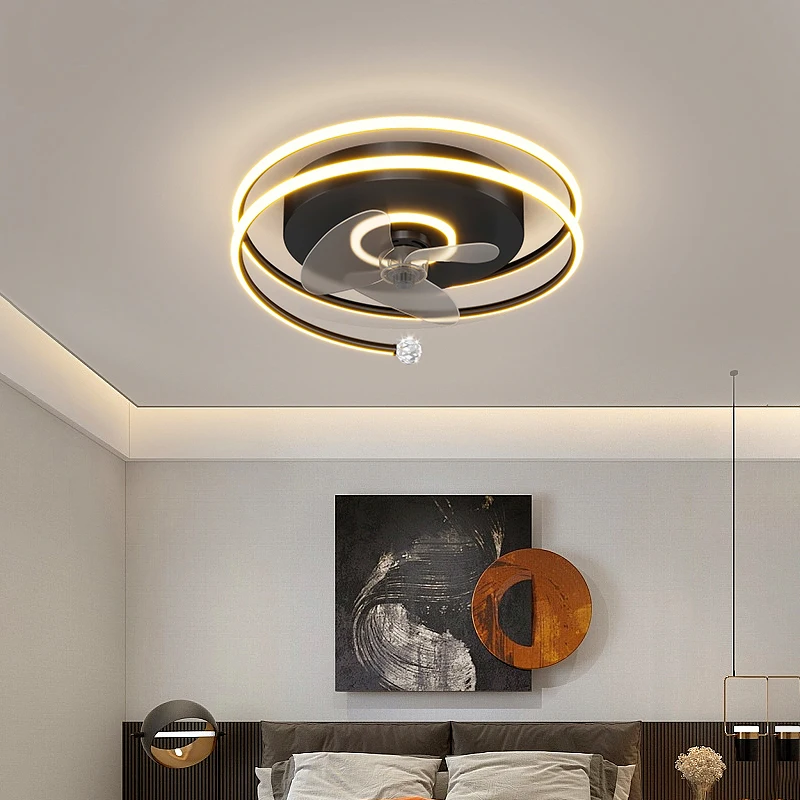 Скандинавский декор спальни, светодиодные светильники для комнаты, потолочный вентилятор, лампа для ресторана, столовая, потолочные вентиляторы с подсветкой, дистанционное управление