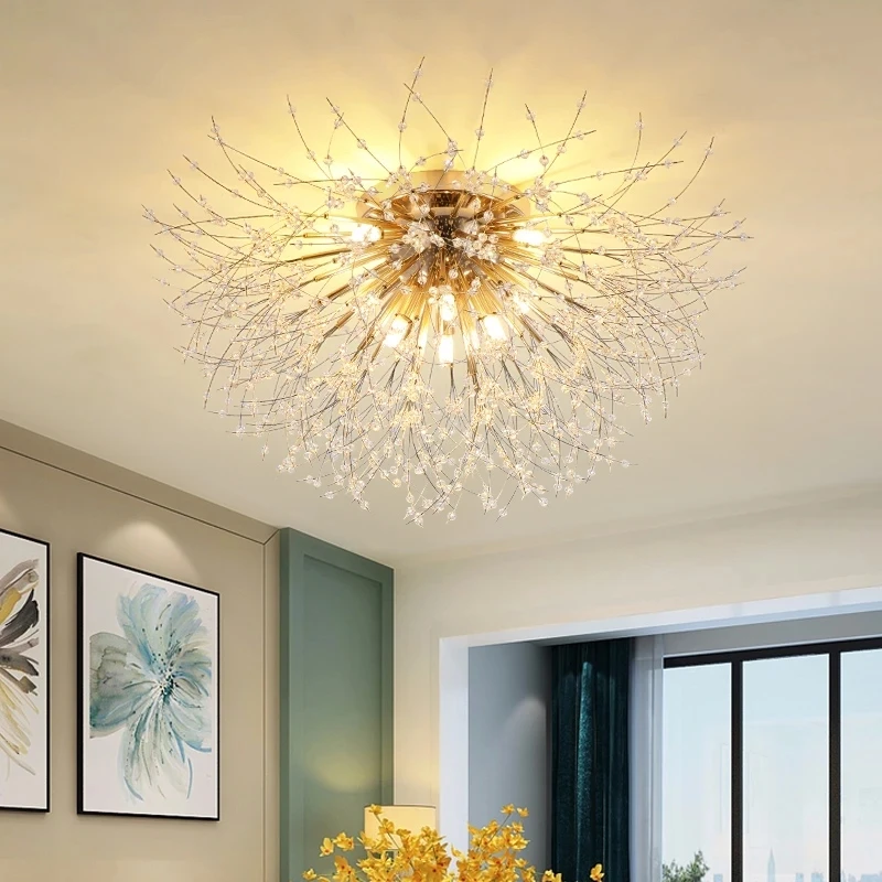 Современная светодиодная люстра G9, подвесной светильник с фейерверком, потолочный светильник, хрустальные ветки для спальни, домашний гардероб Dandelion Corrido.