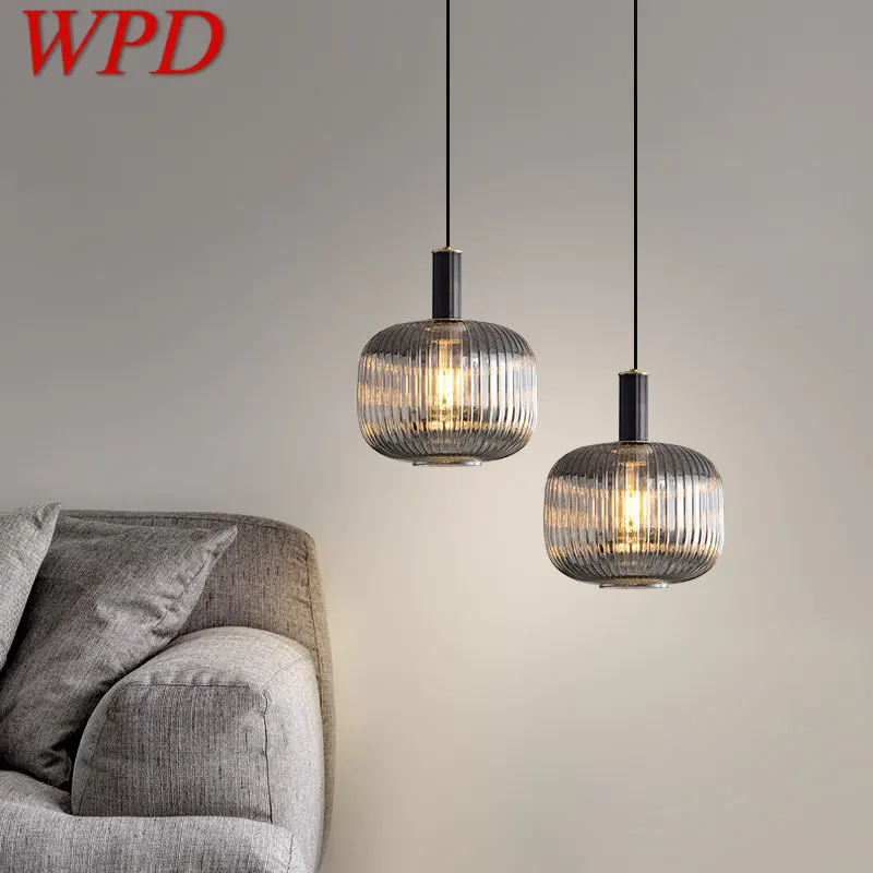 Современный латунный подвесной светильник WPD LED Nordic Simply Creative Стеклянная Хрустальная Люстра Лампа для дома Спальни Бара