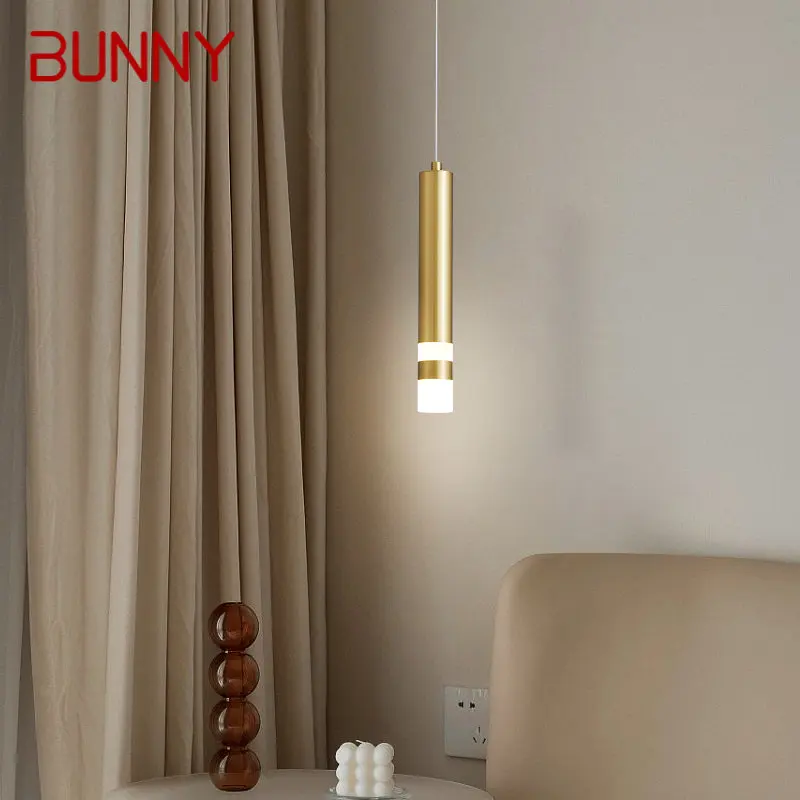 Современный латунный подвесной светильник BUNNY, Элегантные декоративные медные потолочные светильники для домашнего кабинета, спальни